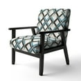 thumbnail image 3 of Designart "Urban Lattice In Blues" Blue Gridlock Upholstered Accent Chair - Modern Arm Chair For Bedroom, 3 of 7