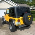 thumbnail image 4 of SpareCover - Brawny Series - Yellow Jeep Logo with Palm Tree on 35" Black Denim Textured Vinyl Tire Cover - Made in USA only, 4 of 9