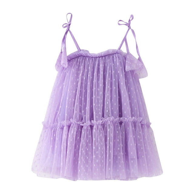 Robes pour Filles Enfants Robe Bébé en Tulle à Volants Robe d'Été pour Filles Robe d'Anniversaire pour Filles Vêtements pour Nouveau-Nés pour Filles 3-4 Ans