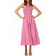 thumbnail image 3 of TRKIYQC vestidos largos acampanados para mujer 2022, verano sin mangas de un hombro fruncido Color sólido recorte de una pieza TRKIYQC casual, 3 of 6