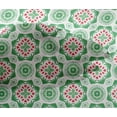 thumbnail image 4 of oneOone Viscose Chiffon Green Fabric Artistic Flower & Shapes Geometric Sewing Material Print Fabric By The Yard 42 Inch Wide, 4 of 4