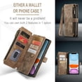 thumbnail image 3 of for iPhone 11 Case, Wallet Case with Card Holder Kickstand Magnetic Zipper Pocket Lanyard Strap Wristlet,Leather Flip Case Wallet for iPhone 11, Brown, 3 of 10