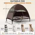 thumbnail image 3 of PawHut Outdoor Elevated Dog Bed with Canopy Raised Dog Bed Coffee, 3 of 10