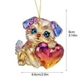 thumbnail image 4 of Valentine's Day Cartoon Animal Series Cat Dog Rabbit Acrylic Keychain Car Rearview Accessory, 4 of 5