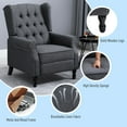 thumbnail image 5 of HOMCOM Fabric Upholstered Wingback Recliner, Tufted Push Back Accent Chair, Linen Arm Chair with Footrest, Armrest, Padded Cushion, Dark Grey, 5 of 8