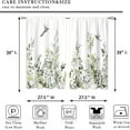 thumbnail image 5 of Sage Mint Green Eucalyptus Botanical Leaves Floral Kitchen Window Curtains Flower Leaf Small Hummingbird Window Treatment Cafe Short Curtains for Bathroom Treatment Tier Drapes 27.5x39inch, 5 of 6