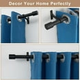 thumbnail image 5 of 2 Pack Matte Black Curtain Rods for Window 36-72", Decorative Curtain Rods with Cap Finials, Adjustable 1-Inch Thicken Single Curtain Rods Telescoping Drapery Rods, 5 of 14