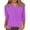 Purple, variant on KBZDBZC Womens Blouses Women's Fashion Button Up 3/4 Length Sleeve Solid Color T Shirt Shirt Top Tshirt for Women Blouses Women Womens Tshirts(Coffee,L)