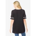 thumbnail image 2 of Woman Within Plus Size Embroidered Split-Neck Tunic, 2 of 6