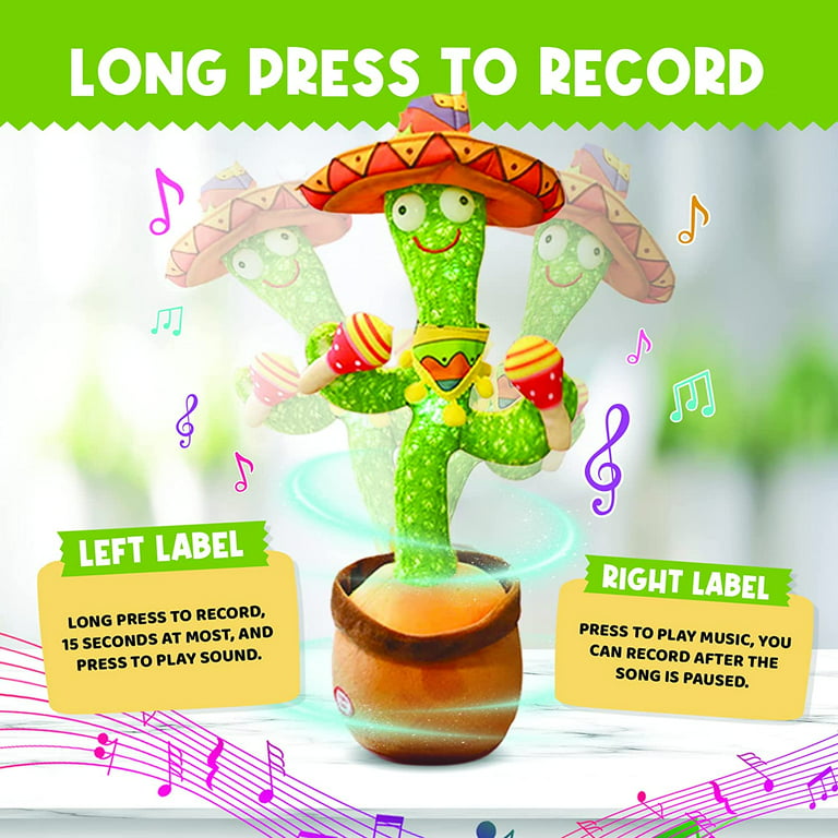 Dancing Cactus Toys, A Cactus That Can Dance, Sing, Twist, and Shine 120  English Dance Recordings Learn to Speak (Dancing Cactus Simple) 
