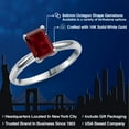 thumbnail image 2 of Gem Stone King 14K White Gold Red Garnet Solitaire Engagement Ring for Women | 1.95 Cttw | Emerald Cut 8X6MM | Gemstone January Birthstone | Size 8, 2 of 6