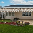 thumbnail image 2 of Awntech 16 Ft Maui Manual Heavy Duty Patio Retractable Awning (192in x 9.25in x 120in), Brown/Tan/Terracotta Multi, 2 of 9