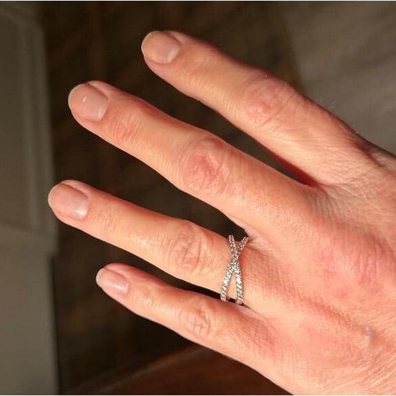 Solid Round Pave Shape Ring Simulated 925 Silver Moissanite Diamond Best Valentine's Surprise Gift Ring