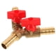 thumbnail image 3 of Válvula de tres vías en forma de Y Interruptor de distribución de tubería de gas Apagado Válvula de bola Conexión de manguera Barb T Abrazadera de gas combustible Tee (Cobre 10 mm Dorado Rojo), 3 of 5