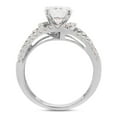 thumbnail image 4 of 1 1/2 ct. t.w Center 6.5MM Round Cut Lab Created Moissanite Diamond Split Shank Crossover Halo Bypass Engagement Ring In 10K Solid White Gold(G-H Color, VVS1 Clarity, 1.50 Cttw)-6, 4 of 7