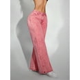 thumbnail image 6 of Women'S Baggy Straight Leg Jeans Elastic High Waisted Denim Pants Bottoms with Pockets Pink XXL, 6 of 9