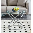 thumbnail image 4 of Pouseayar Galaxy Chrome and Tempered Glass Round End Table with Ring-Shaped Frames, 4 of 11