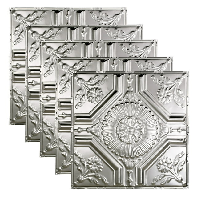 Great Lakes Tin Rochester Clear 2ft x 2ft Nail Up Ceiling Tiles (5 Pack)