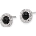 thumbnail image 2 of Sterling Silver Polished Black Onyx Post Earrings (9 X 9) Made In India qe13919, 2 of 5