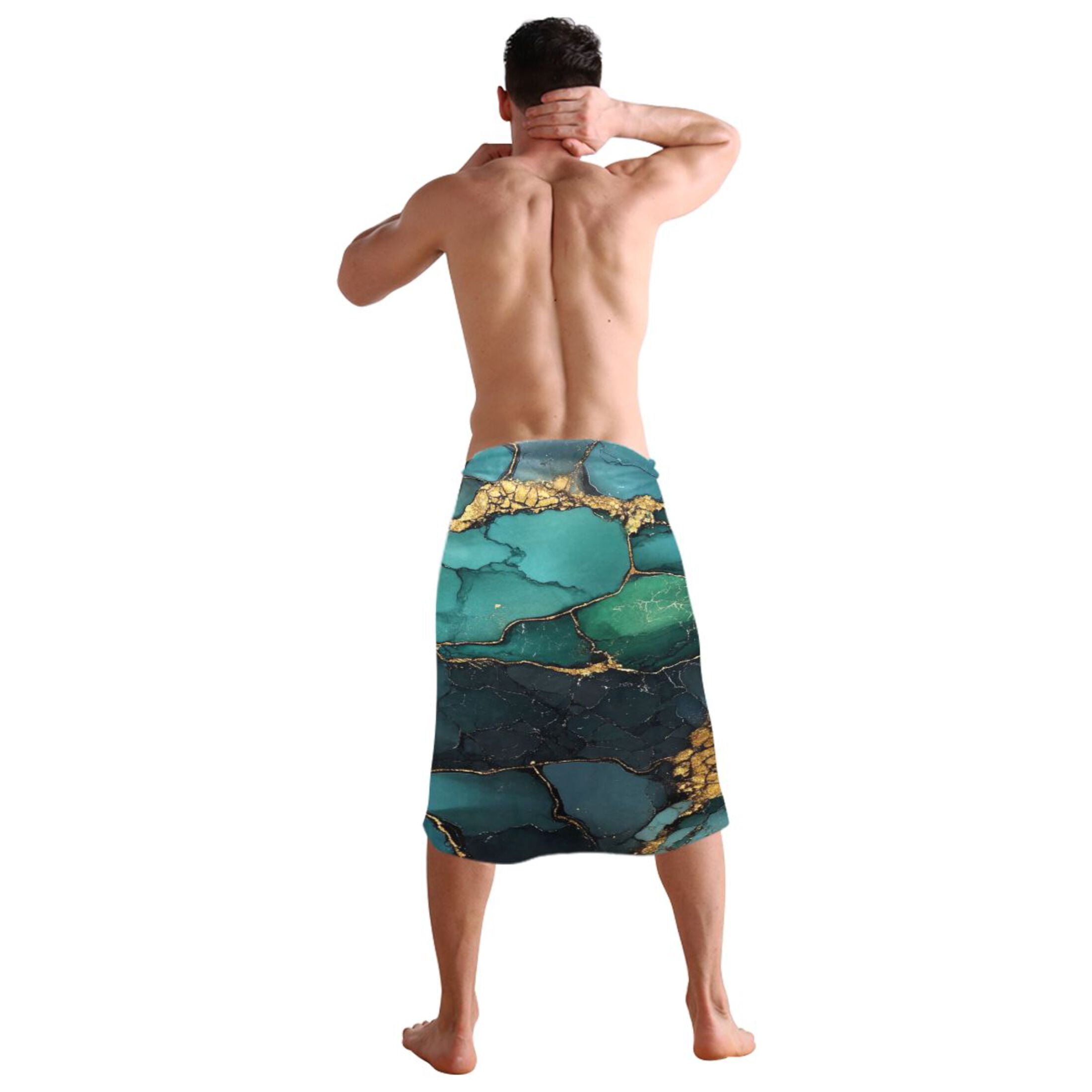 Qxltty Gild Dark Green Marbles Extra Large Bath Towel 32"x64" Super Soft Highly Absorbent Quick Dry Shower Towel for Hotel Bathroom Guest Spa Gym