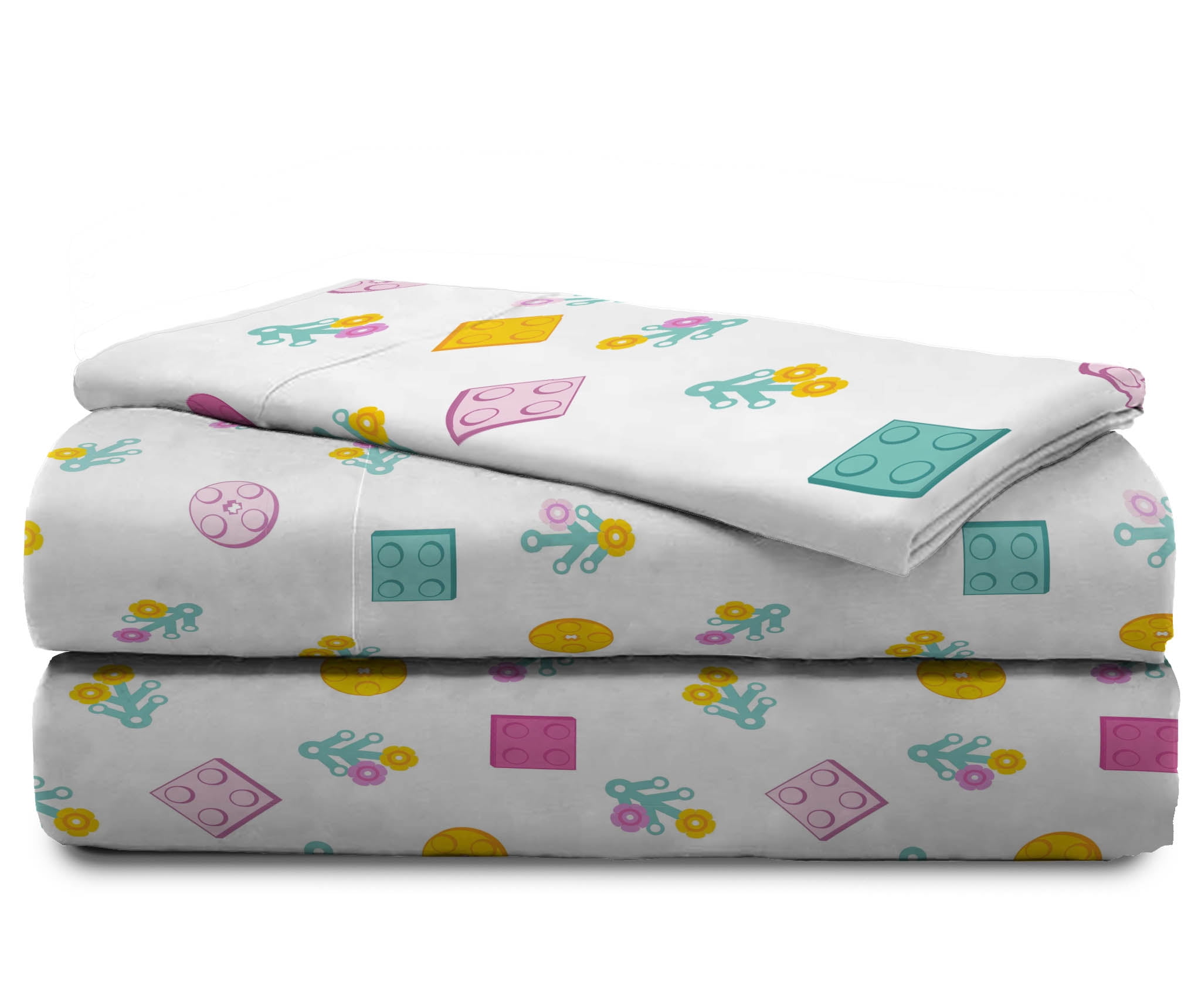 LEGO® Floral(s) Kids 3 Piece White Bed Sheet Set, Twin