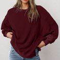 thumbnail image 3 of Enjoytime Womens Shirts 2025 Crewneck Solid Color Pullover Basic Tops Long Sleeve Shirt Top Women Winter Clothing, 3 of 5
