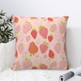 thumbnail image 4 of Honeii Strawberry Print Throw Pillow, Square Decorative Pillow Forms Soft Fluffy Plump Pillow Decorative Pillow Inserts,Couch Pillows-16"x16", 4 of 7