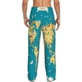 thumbnail image 3 of Uemuo World Map With Landmarks Pattern Men's Wide Leg Palazzo Lounge Pants with Pockets Light Weight Loose Comfy Casual Pajama Pants-Medium, 3 of 9