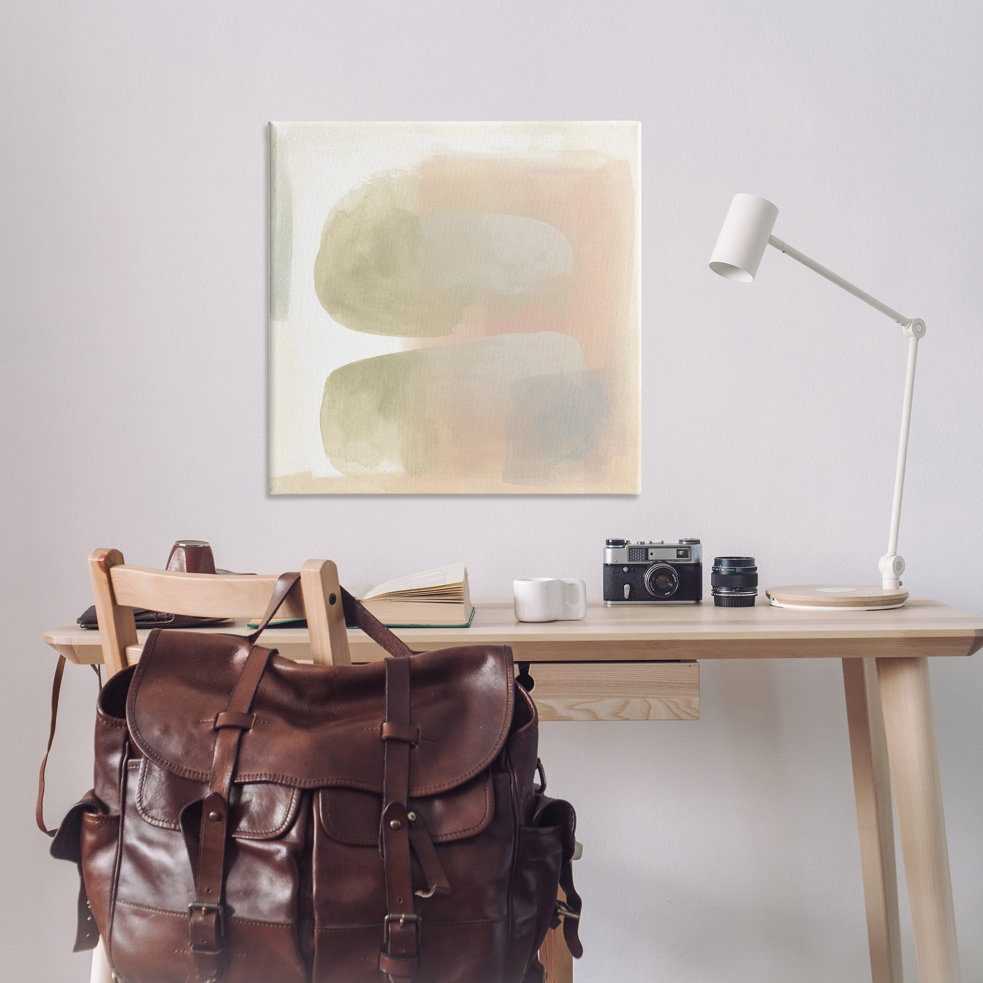Stupell Industries Centric Neutral Shapes Abstract Painting Wrapped Canvas Art Print Wall Art, 36 x 36