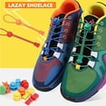 thumbnail image 3 of Elastic Shoelaces, Round No Tie Stretching Lock Lazy Shoe Lace Accessory Sport Adjustable Tying Free Strings Comfort Fit Adult Athletic Sneakers Footwear Gear 1 Pair, 3 of 3