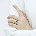 thumbnail image 3 of Couple Rings White Gold Plated 925 Sterling Silver Ring 2CT AAAAA Green CZ Women Wedding Ring Sets Men Titanium Steel Ring, 3 of 7