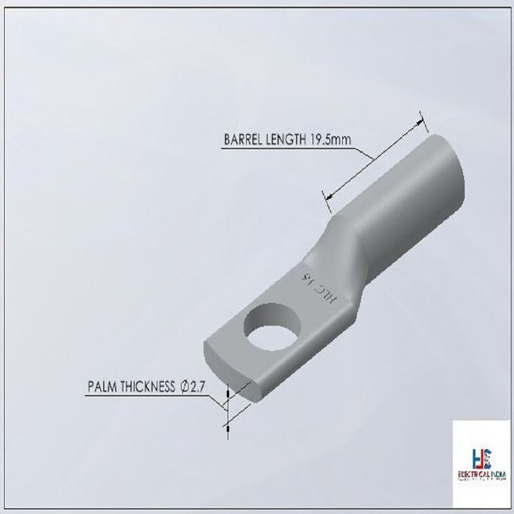 HLC Aluminum Lug | 16 mm² Wire Connector | Stud Hole | Heavy Duty Electrical Cable Lug | Crimp Type pack of 6