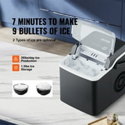 BENTISM Portable Countertop Ice Maker 33lbs/24H,Manual & Auto Refill Self-Cleaning with Scoop Basket,9 Cubes Ready in 7 Minutes, with Scoop and Basket 「00000000ABCDEFG」