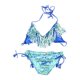 thumbnail image 1 of Raisins Womens Halter Fringe Side Tie Bikini de 2 piezas, azul, mediano Raisins Bikini, 1 of 2