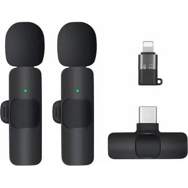Giizhmy 2 Pack Professional Wireless Lavalier Microphone, Black
