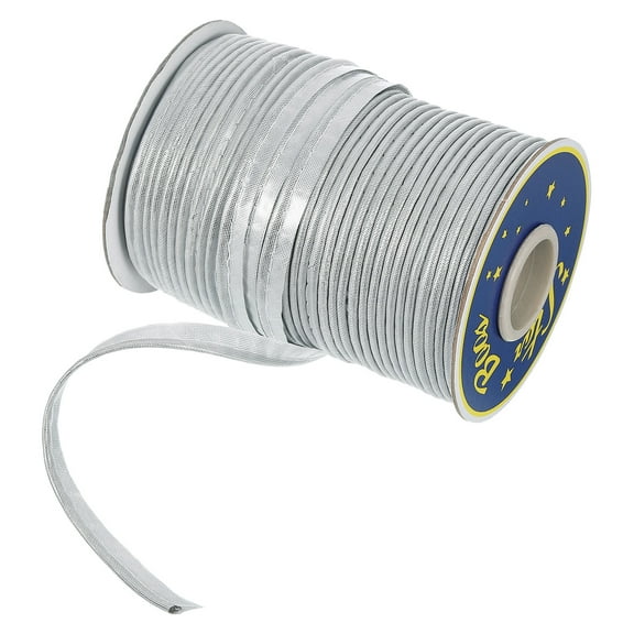 Uxcell 55 Yards Polyester Satin Bias Trim, 0.4 Inch Piping Trim for Sewing, Silver
