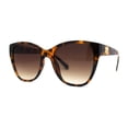 thumbnail image 1 of Timeless Classic Slick Oversize Cat Eye Mod Chic Plastic Sunglasses Tortoise Brown, 1 of 4