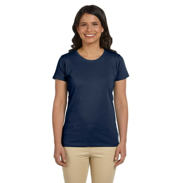 Camiseta clásica de mujer de manga corta 100 % algodón orgánico NAVY 2XL econsciente EC3000