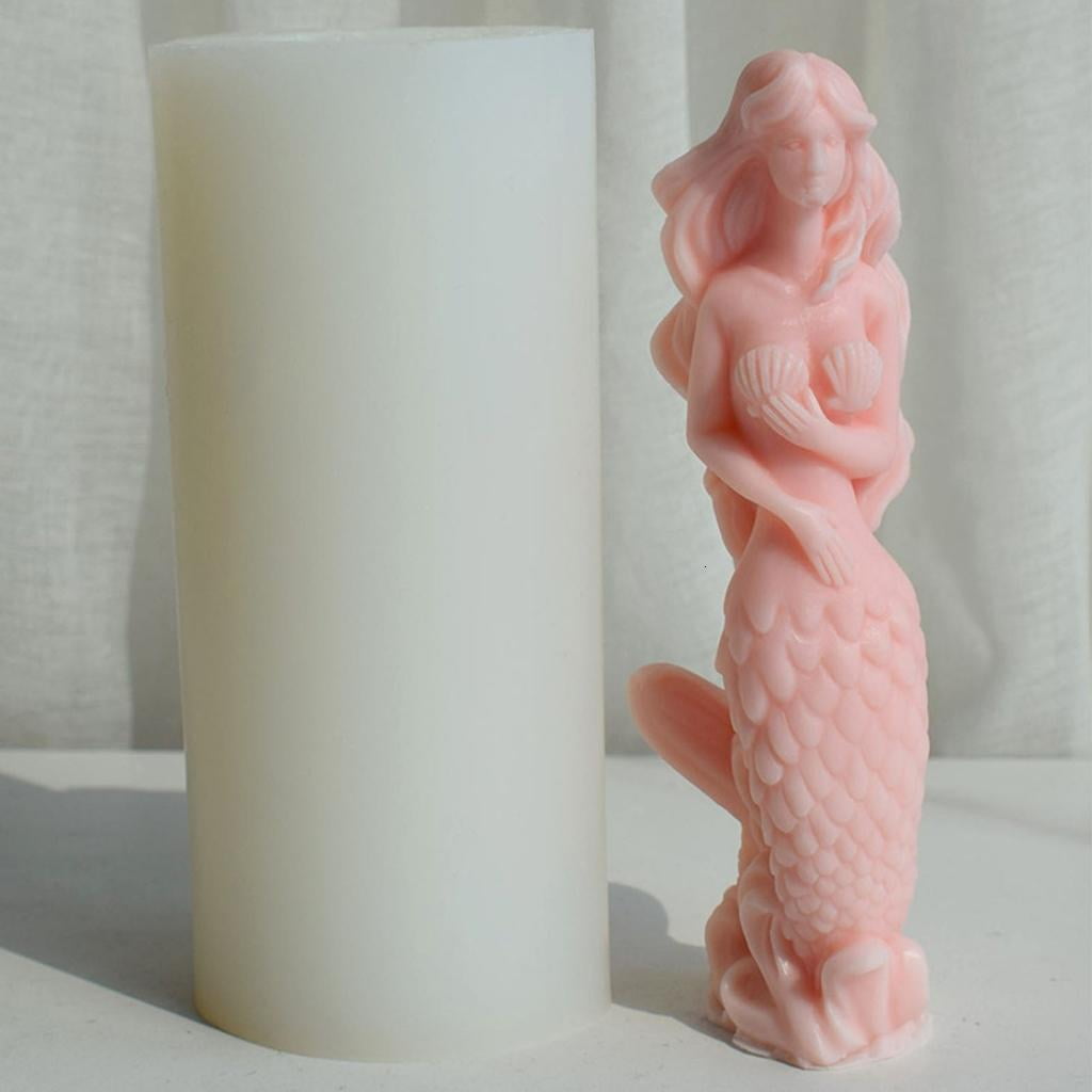 Giaone Mermaids Molds Epoxy Resin Mold DIY Candle Mold Table Ornament Making Tool