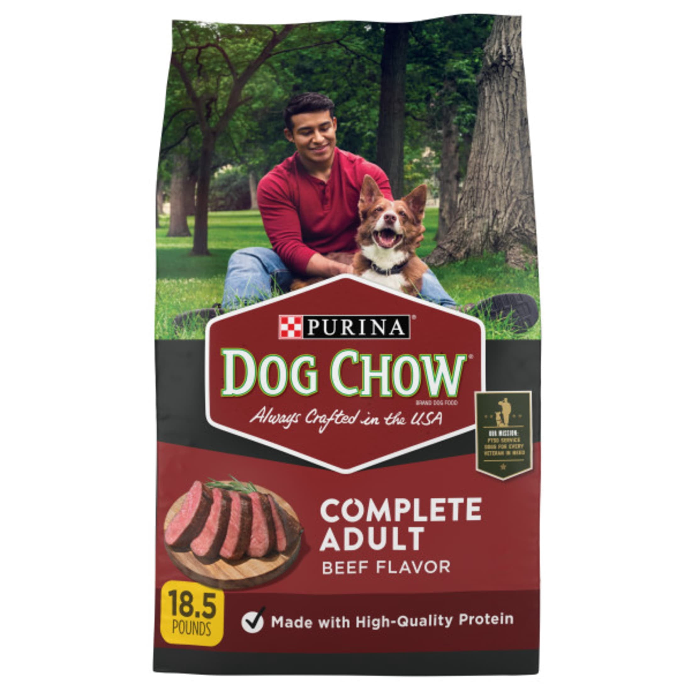 (4 pack) Purina Dog Chow Complete Adult Dry Dog Food for Adult Dogs, Kibble Beef Flavor 18.5 lb Bag