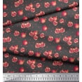 thumbnail image 3 of Soimoi Gray Cotton Duck Fabric Pomogranate Fruits Printed Fabric 1 Yard 42 Inch Wide, 3 of 3