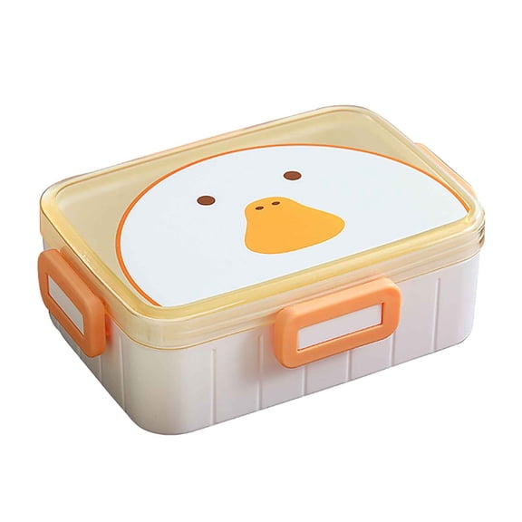 TUITOONM Portable Lunch Box with 4-Button Lock Microwave Safe BPA-Free Food Container Compartment Design for Adults Meal Prep 16.91oz