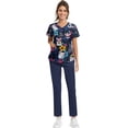 thumbnail image 5 of SAATLERI Cute Scrubs for Women Set Soft Stretch Printed Nurse Uniform Scrubs Suit V-Neck Soft Athletic Nursing Uniform Workwear, 5 of 5