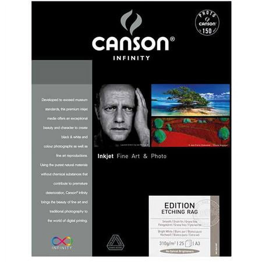 Canson Infinity Platine Fibre Rag 310 Photo Paper, 13in x 19in, 25