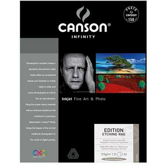 Canson Infinity Edition Etching Rag Photo Paper, 13in x 19in, 25 Sheets/Pkg.