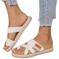 thumbnail image 1 of Womens Platform Mesh Flip Flops Athletic Breathable Walking Flat Slip on Sandals Beach Summer Casual Slippers, 1 of 7
