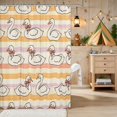 thumbnail image 2 of Erosebridal Swan Shower Curtain 72Wx84L for Girls, Pastel Stripes Waterproof Bathroom Shower Curtain, 2 of 5