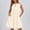 *Beige, variant on ClodeEU Women's Round Neck Sleeveless Pleated Mini Dress with Tie,Casual Flowy Dress with Pockets Beige,Women's Plus L