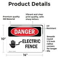 thumbnail image 2 of (2 Pack) Electric Fence OSHA Danger Sign 14 Inch X 10 Inch Vinyl Label Decal Sticker Weather Resistant, UV Protected for Workplace, Business, and Construction Site, Made in the USA, 2 of 7