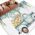 thumbnail image 2 of Easter Day, Area Rug 6x9 FT, Non Slip Living Room Throw Carpet, Farm Truck Eggs Sweeping Eucalyptus Leaves Washable Soft Large Floor Carpet Non-Shedding Rug for Bedroom Dining Room Play Room, 2 of 9